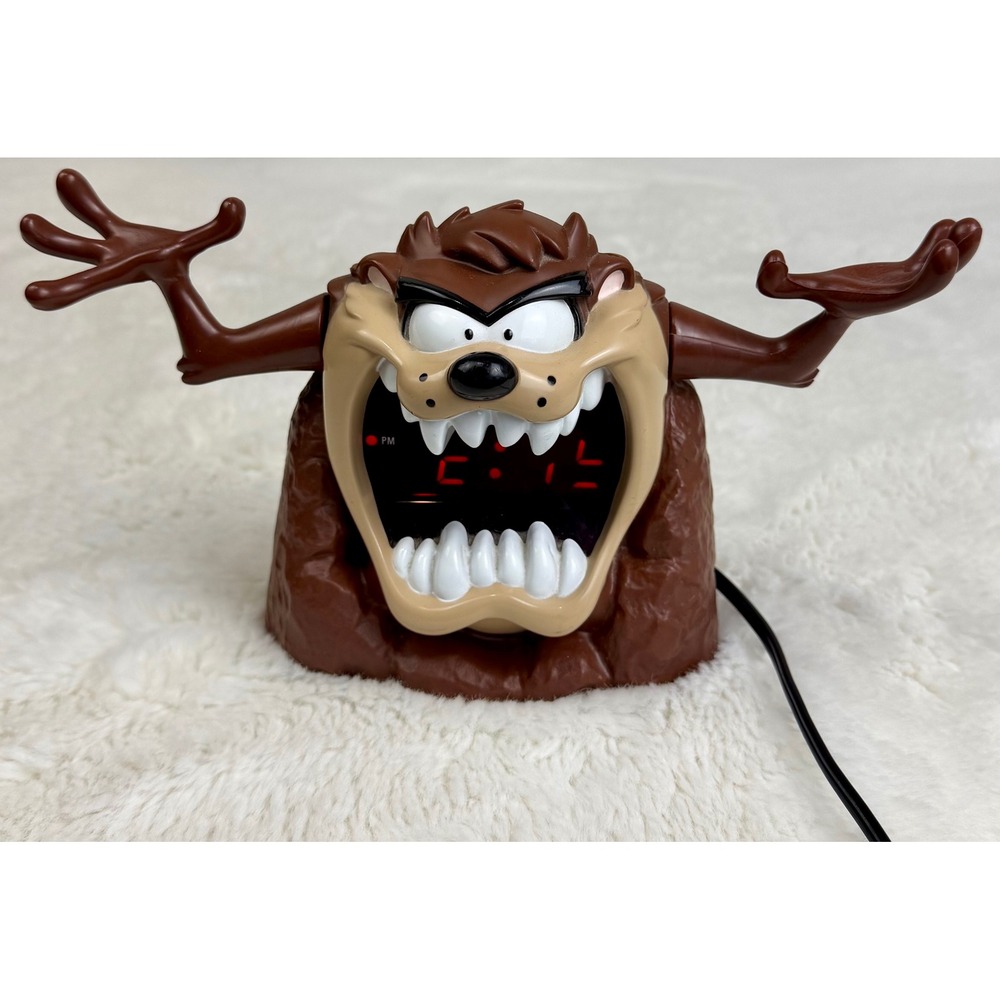 Vintage 1995 Westclox Looney Tunes Taz Tasmanian Devil Digital Alarm Clock Works
